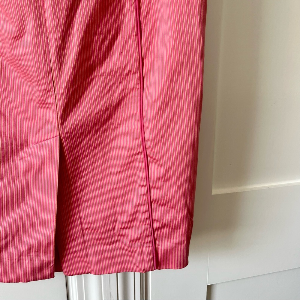 Express Y2K Vintage Pinstripe Belted Pencil Skirt Pink Sz 2 - Picture 14 of 16